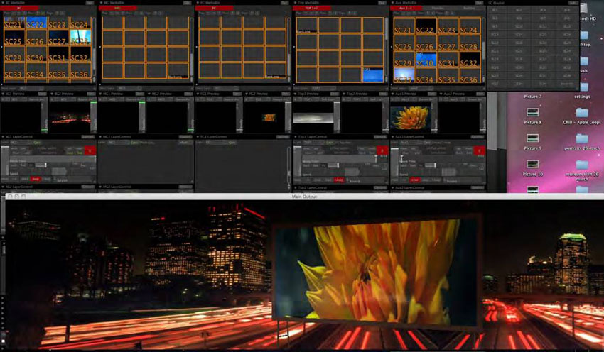 Screen output for the displays